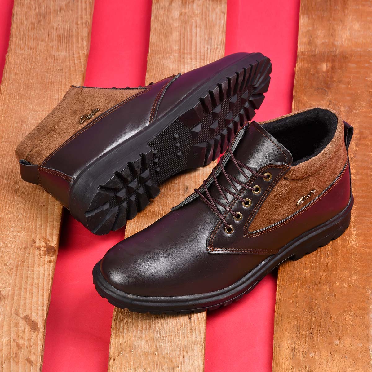 کفش ساقدار مردانه قهوه ای تیره مدل Bonshad