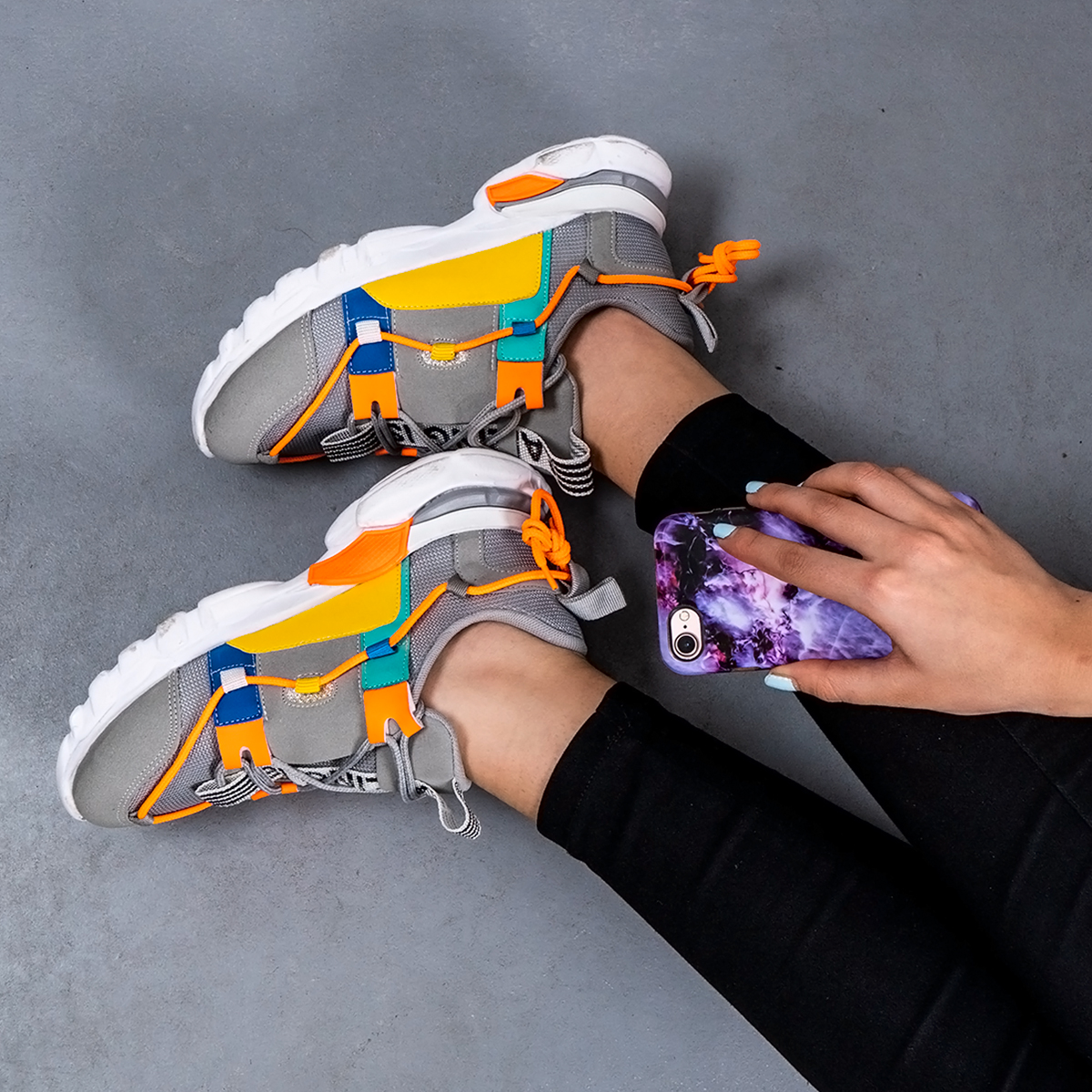 کفش ورزشی دخترانه طوسی مدل Ruby