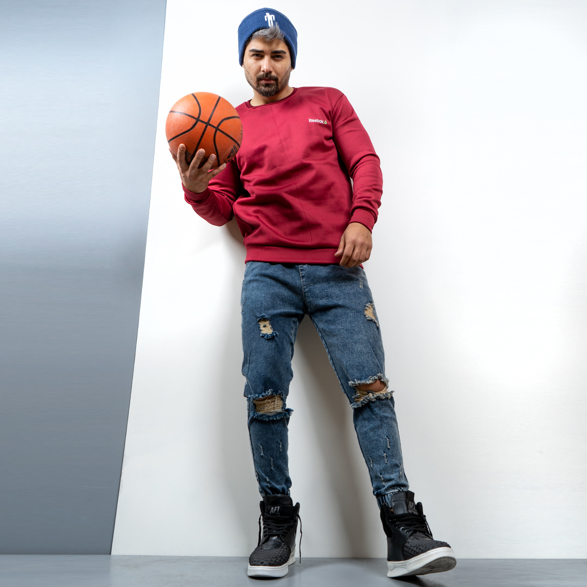 پلیور تو کرکی مردانه زرشکی مدل Zaniar