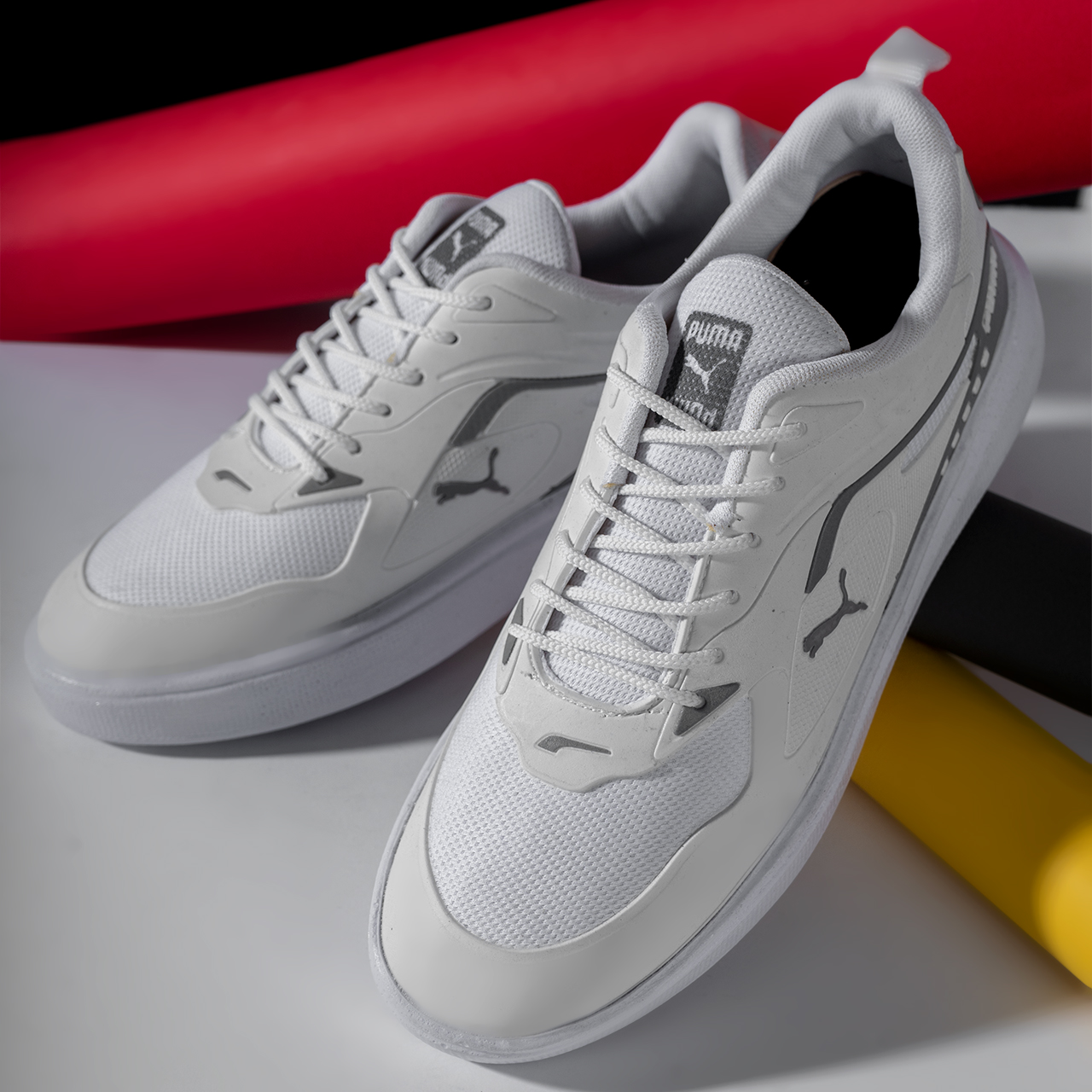 کفش تخت مردانه پوما-سفید مدل Parin