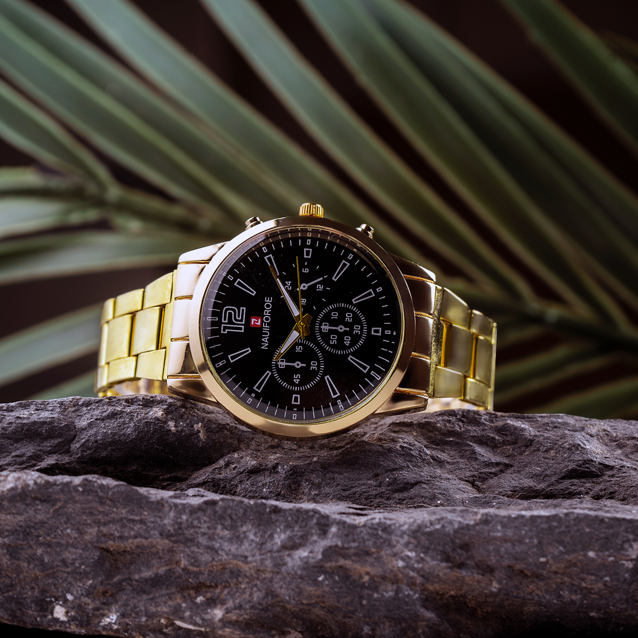 ساعت مچی مردانه Nauiforoe طلایی مدل U28