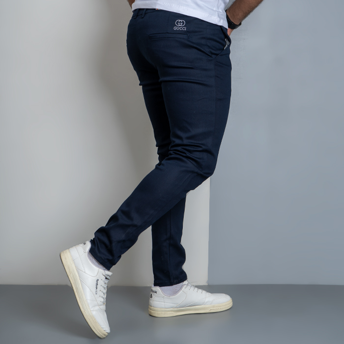 شلوار کتان سرمه ای مردانه مدل Gucci