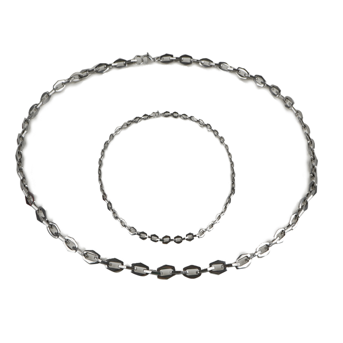 ست گردنبند و دستبند نقره ای مدل X66